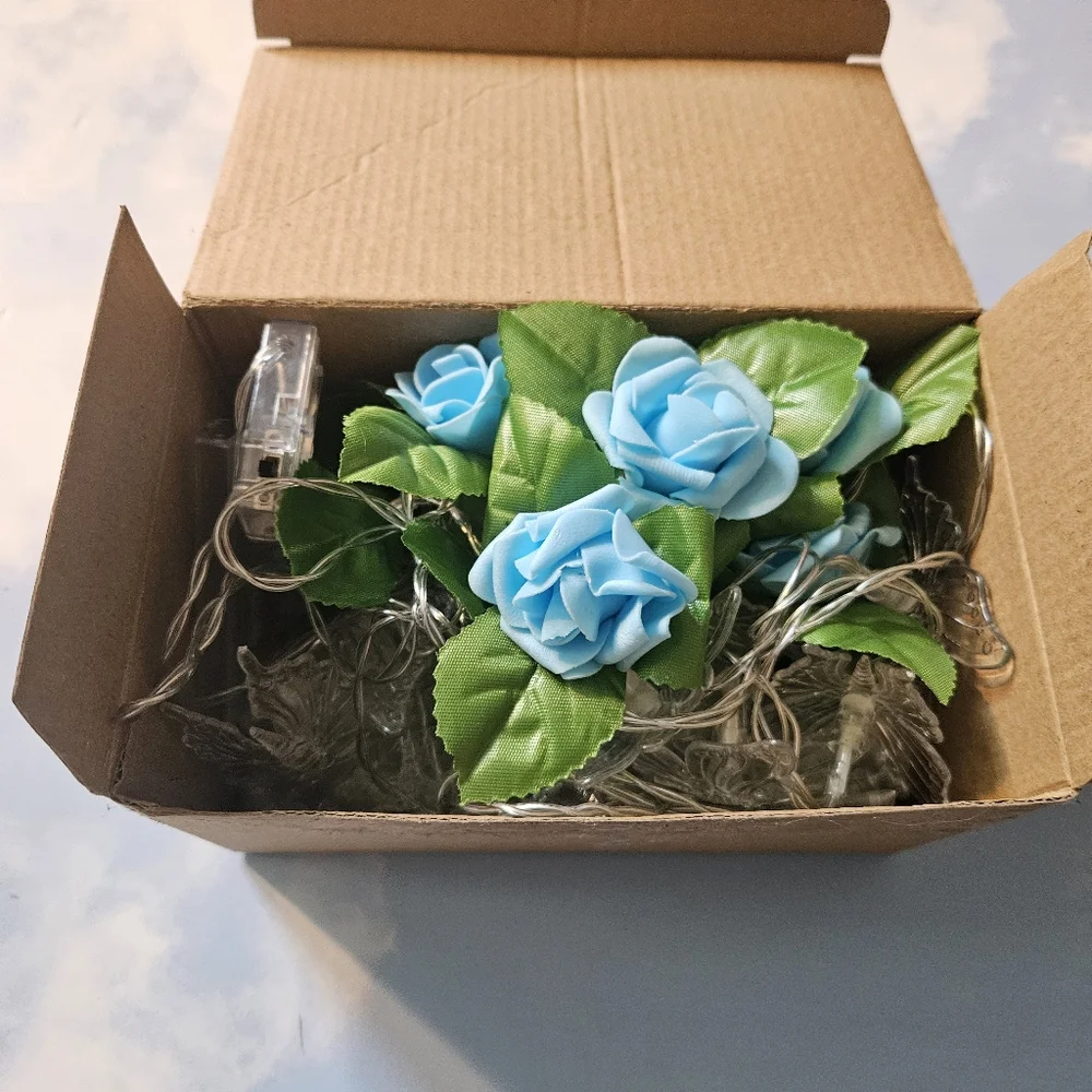 Dolls Kill Dolls Home Blue Rose String Lights Battery Operated Bedroom Lights